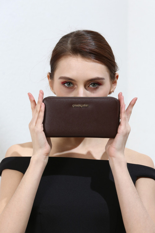 Brown Large Zip Wallet