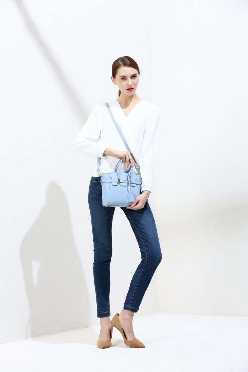Light Blue-Medium Satchel