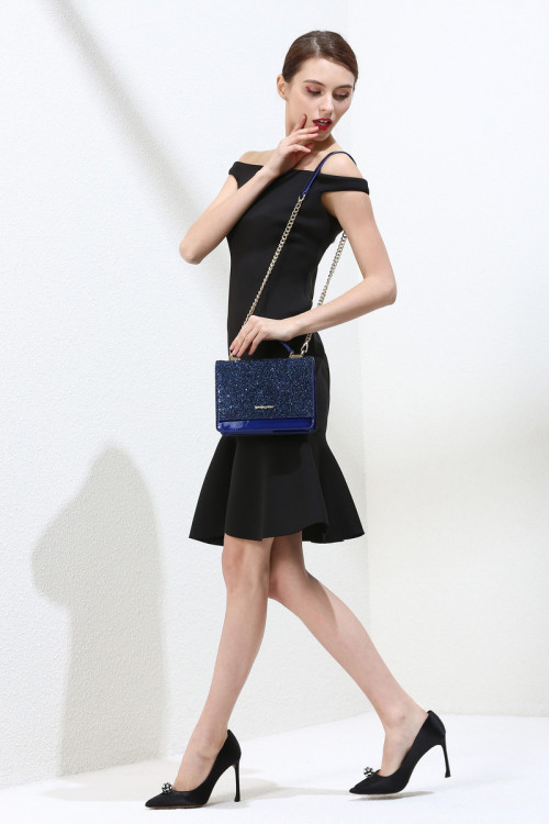 Blue Sparkle Crossbody Bag